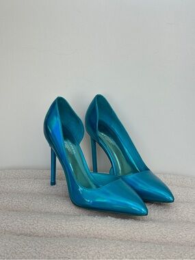 Call It Spring Teal Metallic Pointed-Toe Stiletto Pumps BNWOT